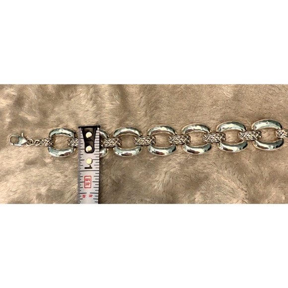 Brighton Interlok Woven LInk Link Bracelet Adjustable 7-8" Boho Braided Hammered - Picture 5 of 5